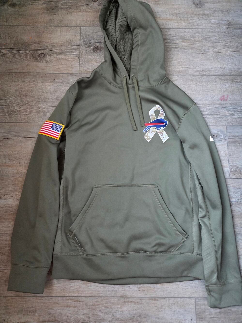Nike NFL Buffalo Bills Salute To Service Therma-Fit Hoodie Green Men's Small